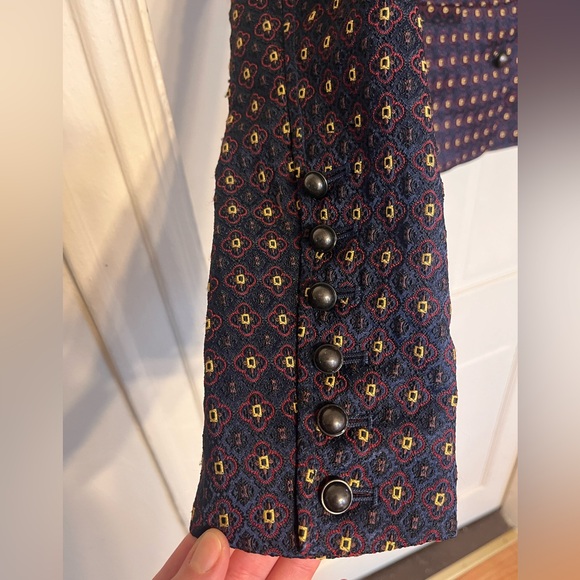 Free People Jacquard Blazer Jacket sz M - Picture 4 of 7